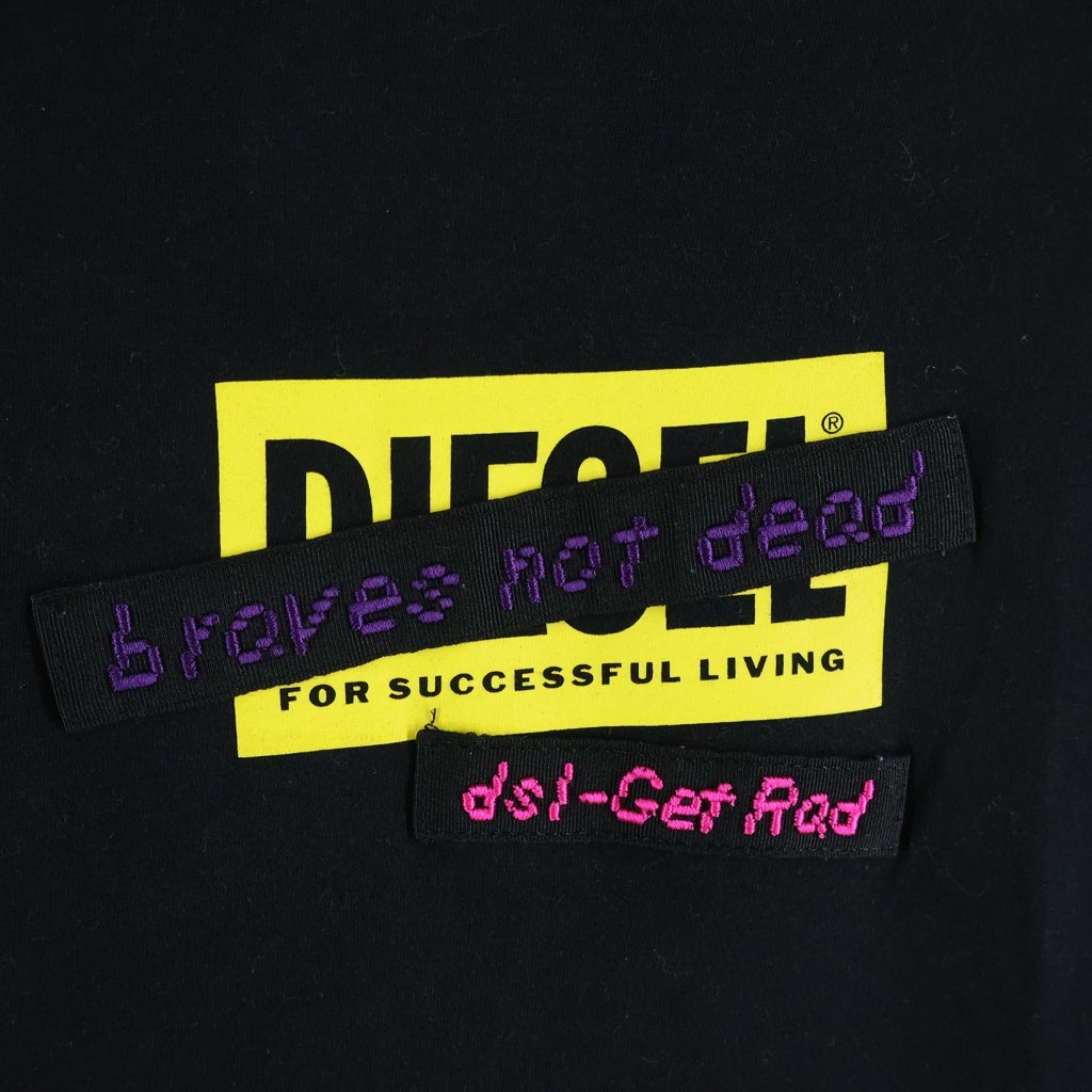 DIESEL(ディーゼル) T-Daria フロントプリント 半袖ロゴTシャツ カットソー ブラック A04179 レディース