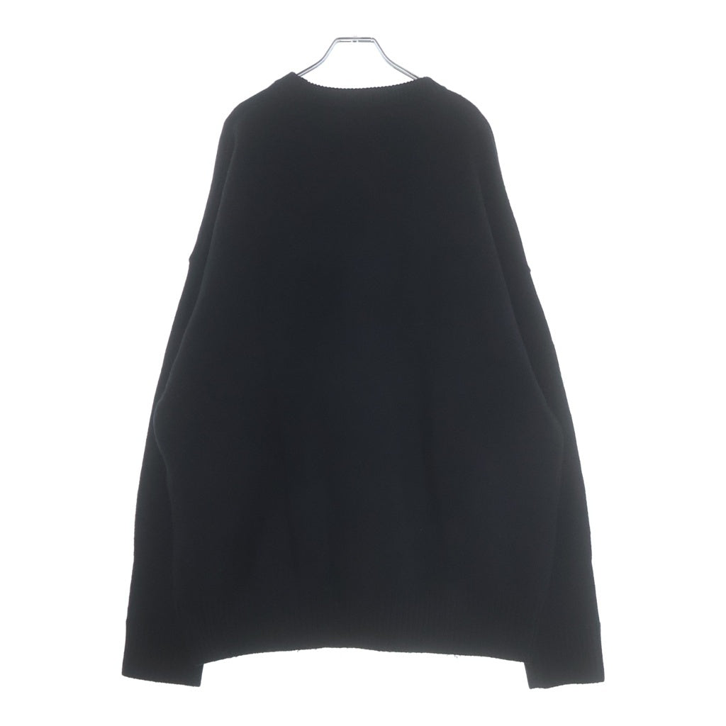 ami paris(アミパリス) ハートAロゴ クルーネックウールニット セーター ブラック UKS0002.018 レディース