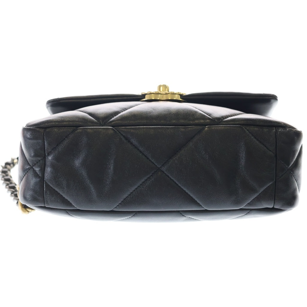 CHANEL(シャネル) ディズヌフ シャネル19 ミディアム 2WAYバッグ ハンドバッグ チェーンショルダーバッグ ブラック ラムスキン AS1161 ゴールド金具 レディース