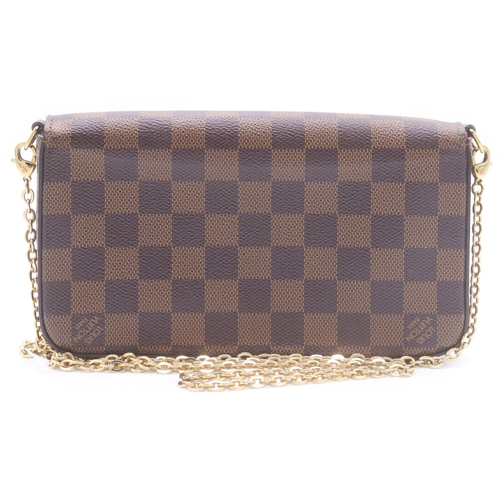 LOUIS VUITTON(ルイヴィトン) ダミエ ポシェットフェリシー PVCレザー ショルダーバッグ チェーンウォレット 財布 ブラウン N63032 レディース