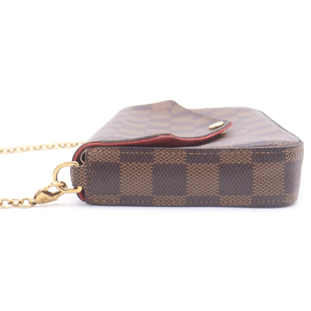 LOUIS VUITTON(ルイヴィトン) ダミエ ポシェットフェリシー PVCレザー ショルダーバッグ チェーンウォレット 財布 ブラウン N63032 レディース