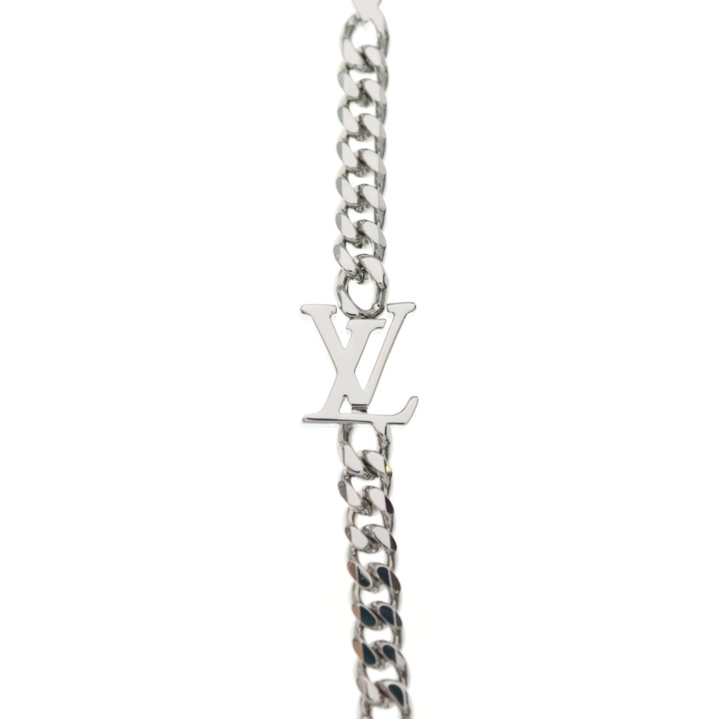 LOUIS VUITTON(ルイヴィトン) モノグラム ロウ LVイニシャル チェーン ネックレス M01490 シルバー レディース