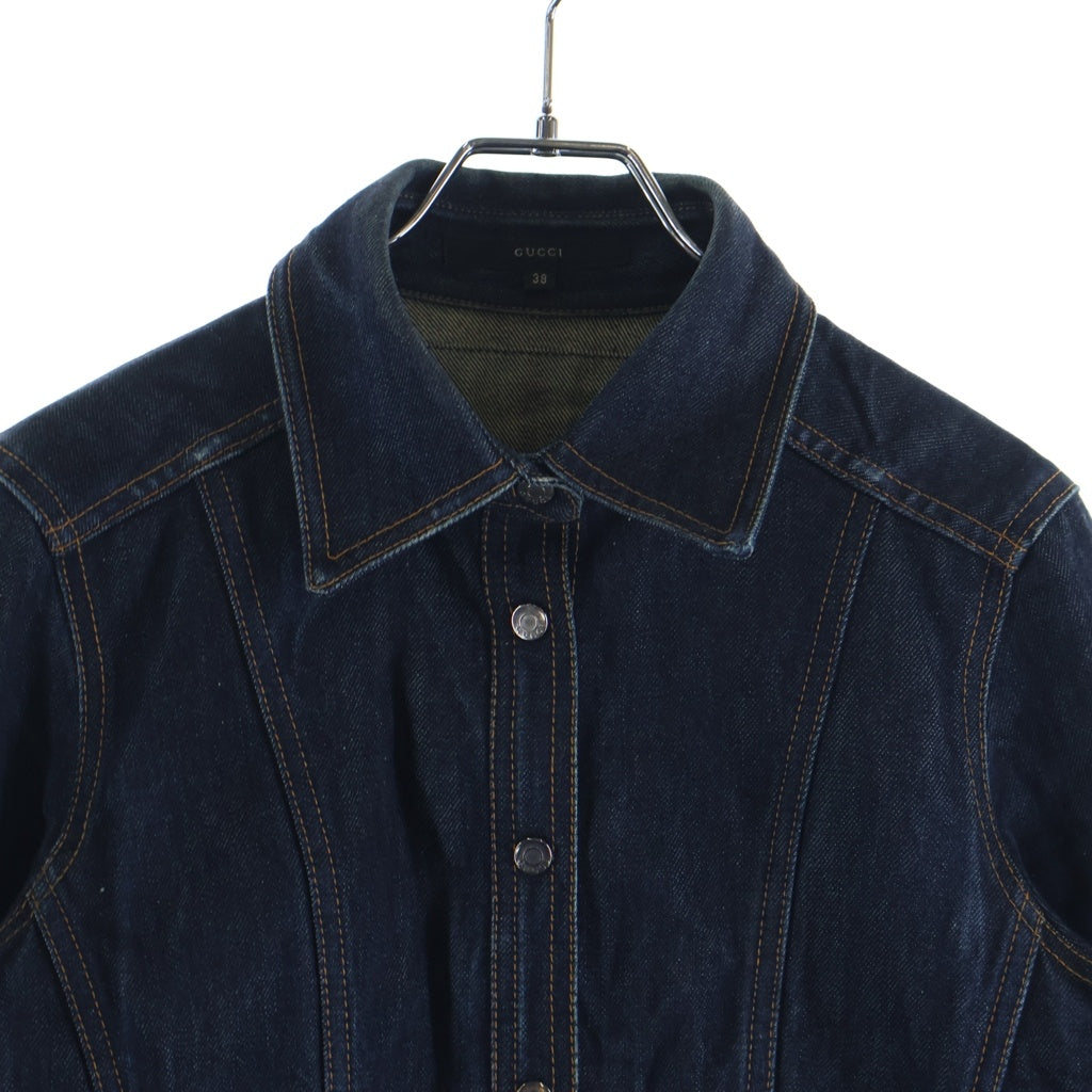 GUCCI(グッチ) Denim Shirt Jcket トムフォード期 デニムジャケット インディゴブルー #38 203-1267-7183 レディース