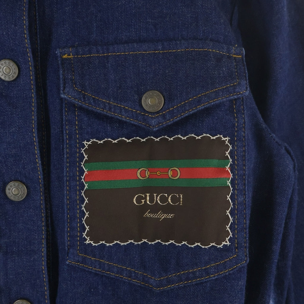 GUCCI(グッチ) ベルト付き デニムシャツ ワンピース ドレス ロゴ ハーフボタン ブルー 625069 XDA93 レディース