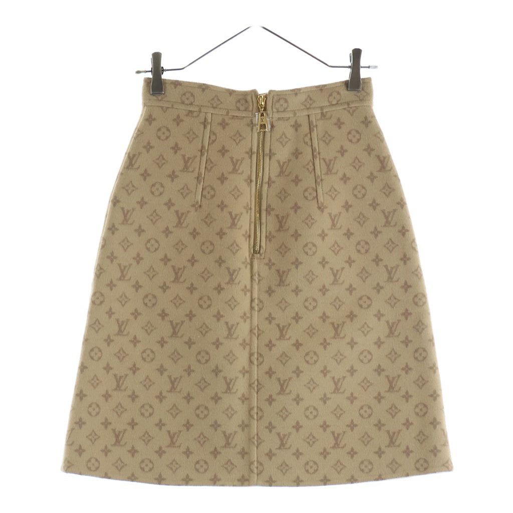 LOUIS VUITTON ルイヴィトン　スカート LOUIS VUITTON(ルイヴィトン) モノグラム総柄 シルク混 メルトンウール