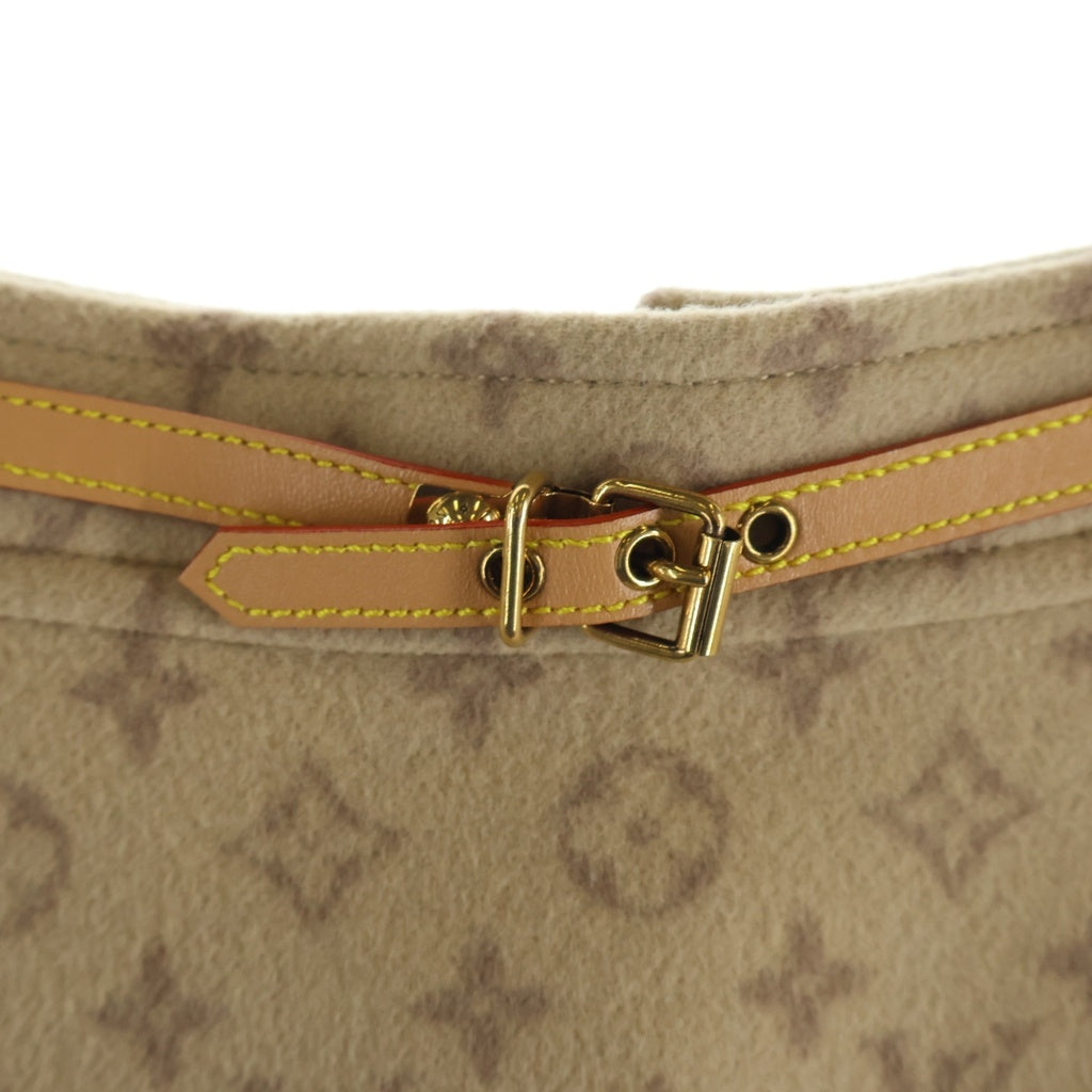 LOUIS VUITTON(ルイヴィトン) モノグラム総柄 シルク混 メルトンウール Aライン ミディアム スカート ベージュ RW222W QS3 FNSK32 レディース