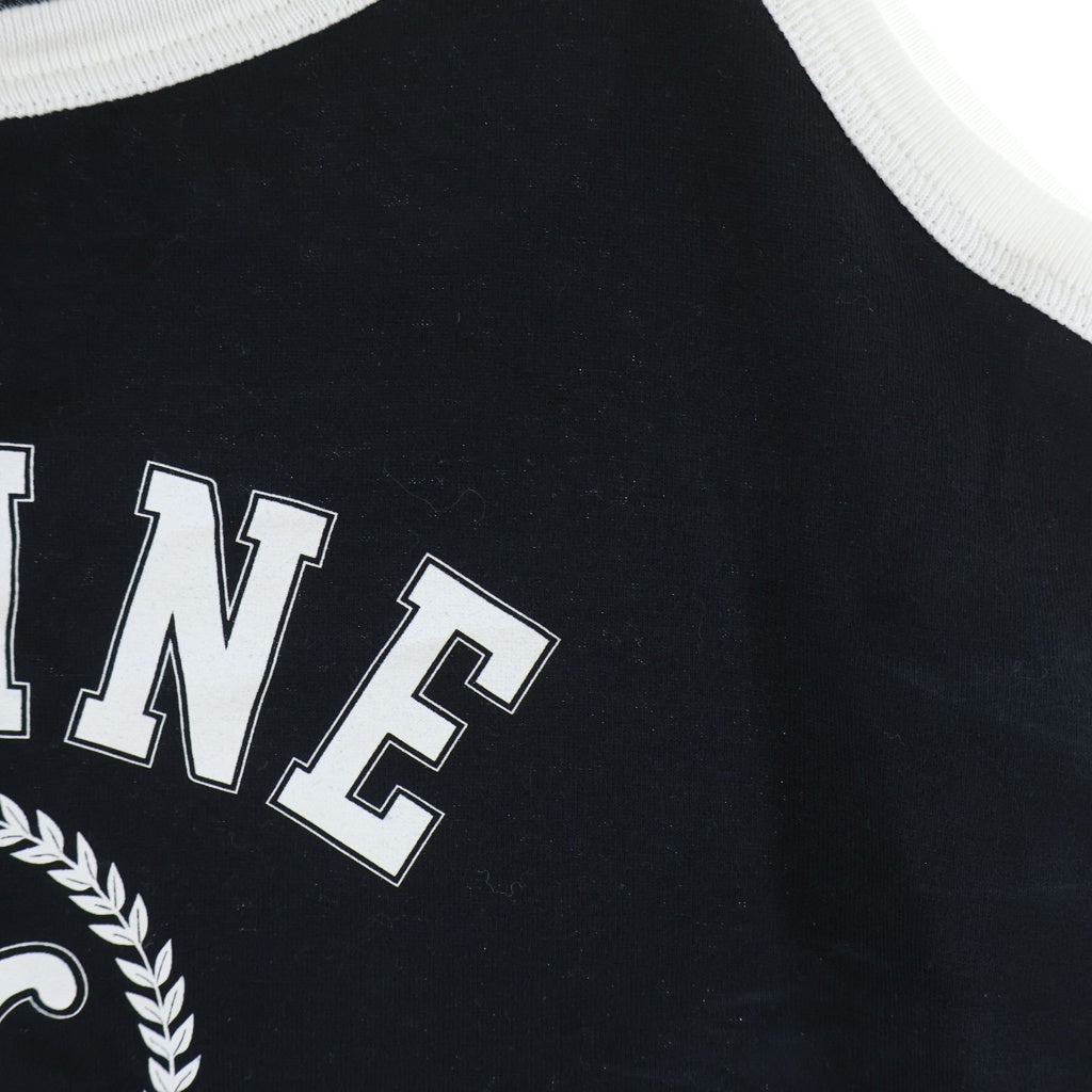 CELINE(セリーヌ) ユニバーシティ ロゴプリント コットンジャージー ノースリーブ タンクトップ ブラック レディース RX0AQ671Q.38AW