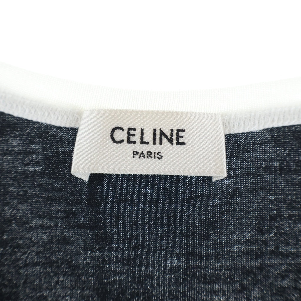 CELINE(セリーヌ) ユニバーシティ ロゴプリント コットンジャージー ノースリーブ タンクトップ ブラック レディース RX0AQ671Q.38AW