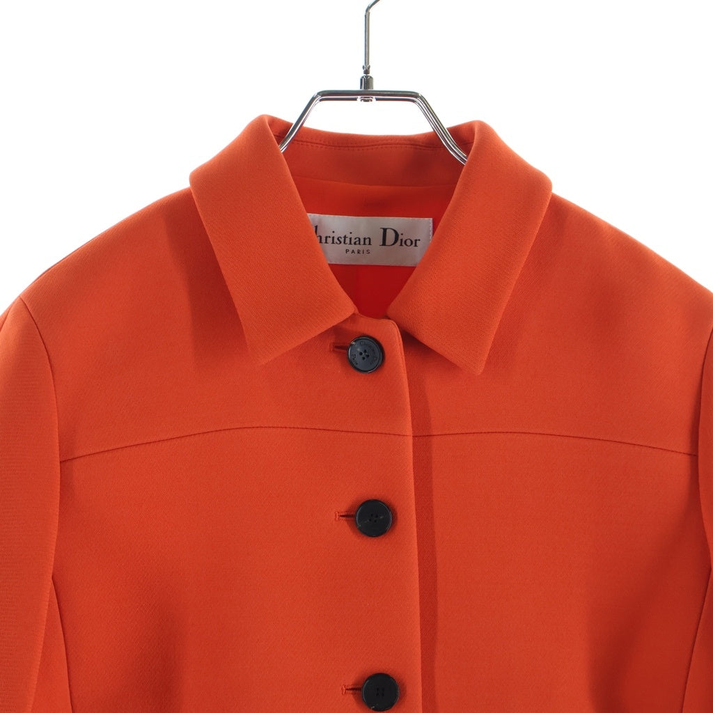 DIOR(ディオール) シルク混 ウール クロップド ジャケット オレンジ レディース 221V07A1162