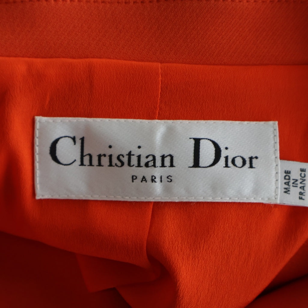 DIOR(ディオール) シルク混 ウール クロップド ジャケット オレンジ レディース 221V07A1162