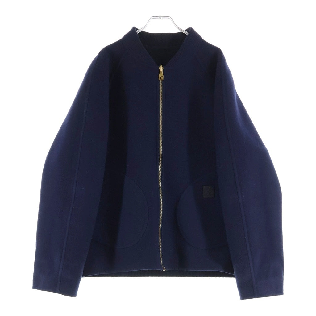LOUIS VUITTON(ルイヴィトン) 25SS モノグラム リバーシブル メルトンウール ジップアップ ジャケット ブルゾン ブラック/ネイビー RM251MF YLW HSFB2E