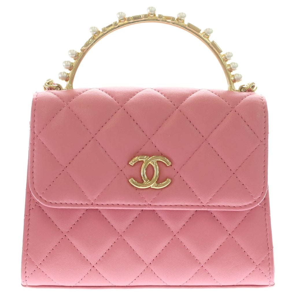 CHANEL(シャネル) ミニミニマトラッセ 2WAYチェーンショルダー ラムスキン ハンドバッグ ショルダーバッグ パールピンク AP3513 レディース