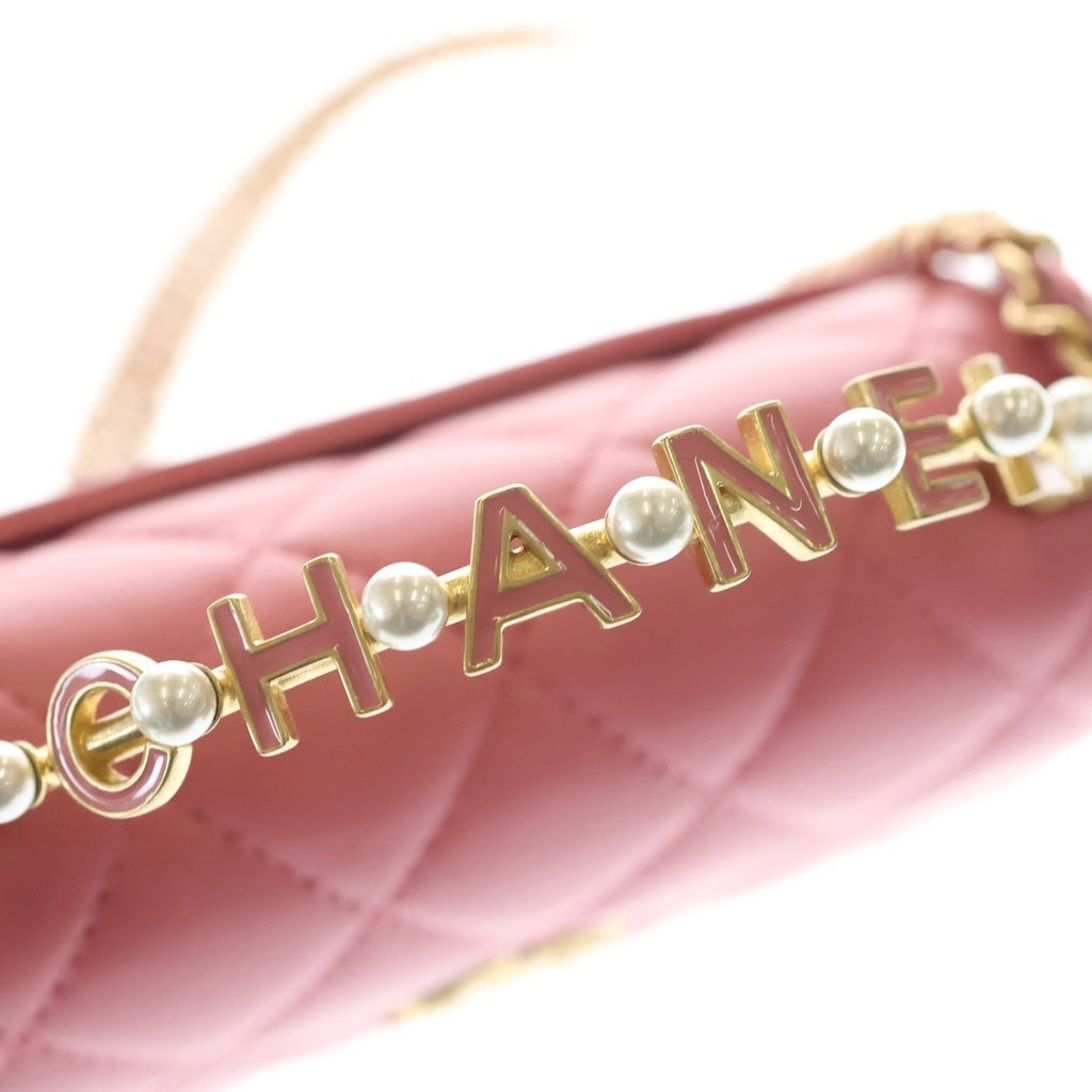 CHANEL(シャネル) ミニミニマトラッセ 2WAYチェーンショルダー ラムスキン ハンドバッグ ショルダーバッグ パールピンク AP3513 レディース