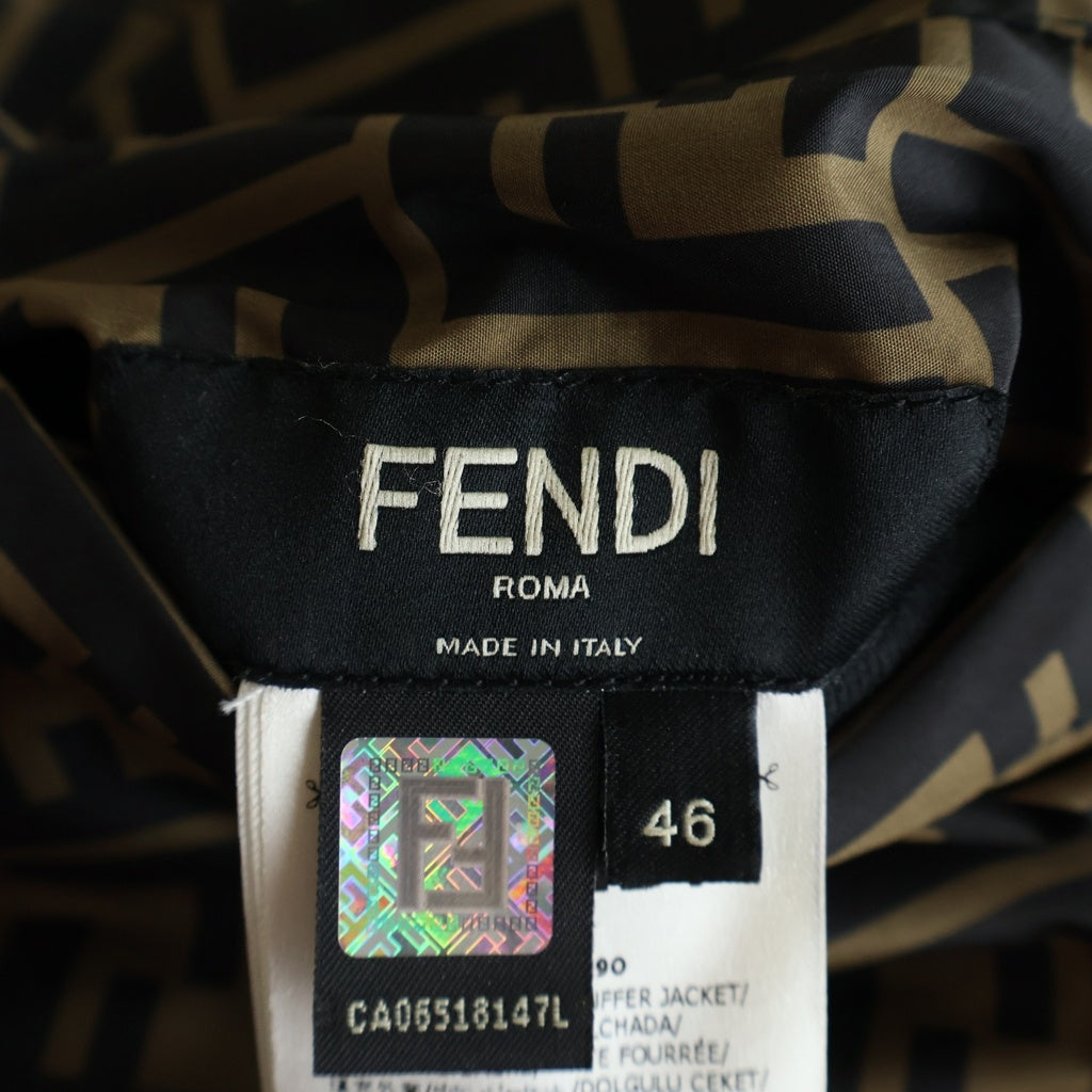 FENDI(フェンディ) ズッカ柄 ダウンジャケット リバーシブル ブラウン #46 FAA582A790