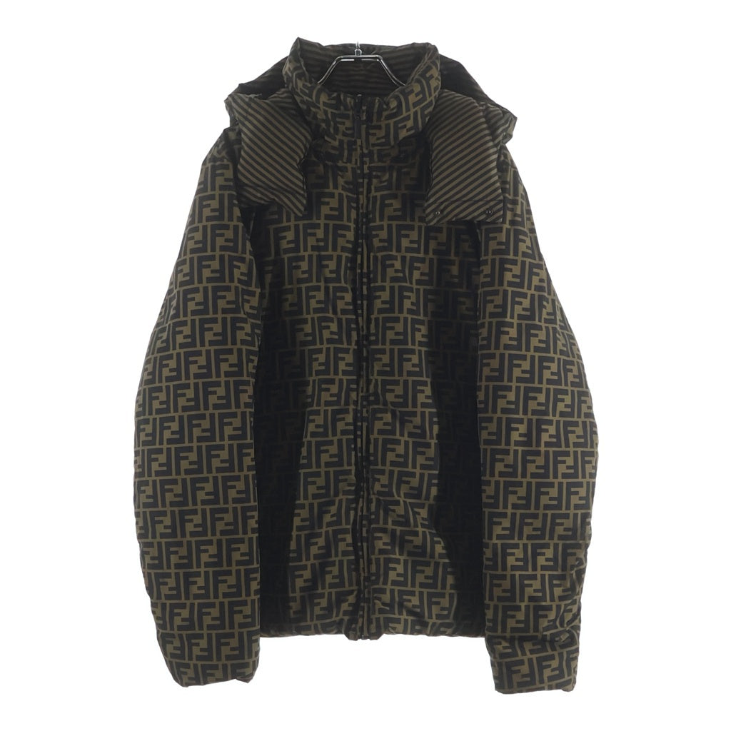 FENDI(フェンディ) ズッカ柄 ダウンジャケット リバーシブル ブラウン #44 FAA582A790