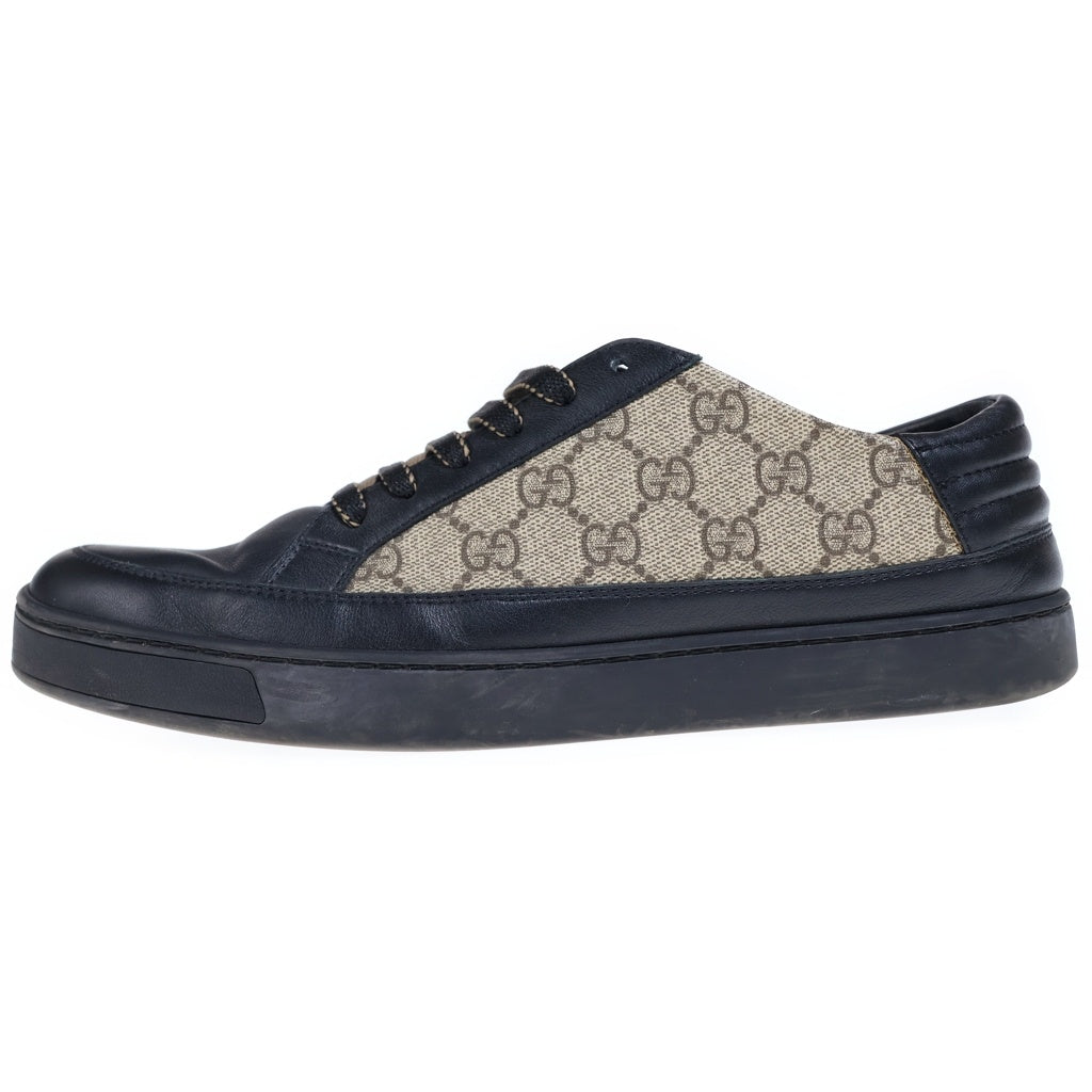 GUCCI(グッチ) GGスプリーム PVC レザー ローカットシューズ スニーカー ブラック/ベージュ 386752