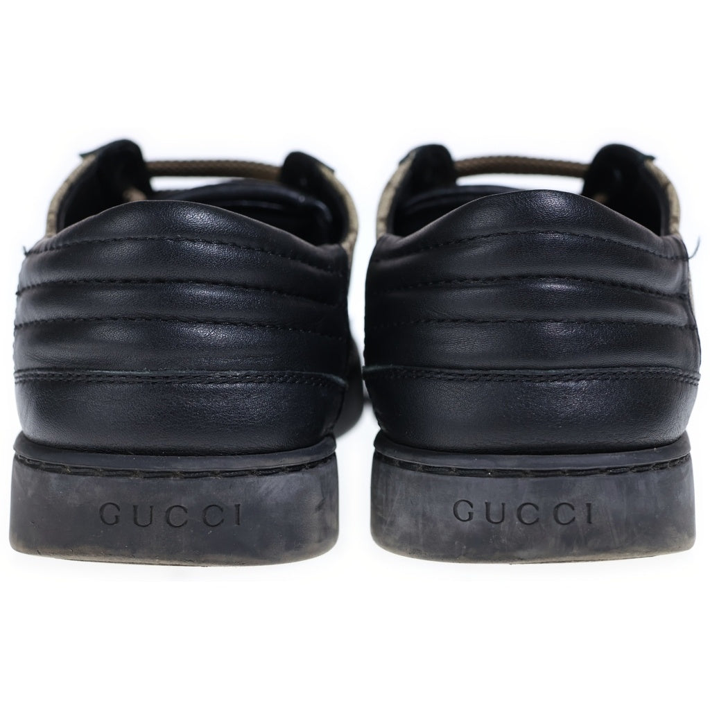 GUCCI(グッチ) GGスプリーム PVC レザー ローカットシューズ スニーカー ブラック/ベージュ 386752