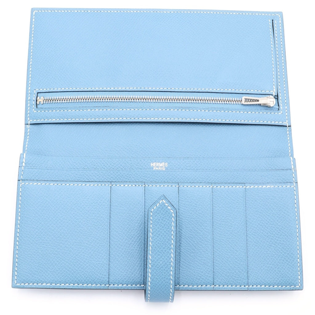 HERMES(エルメス) ベアンスフレ エトゥープ ブルージーン SV金具 □K刻印 箱 レディース