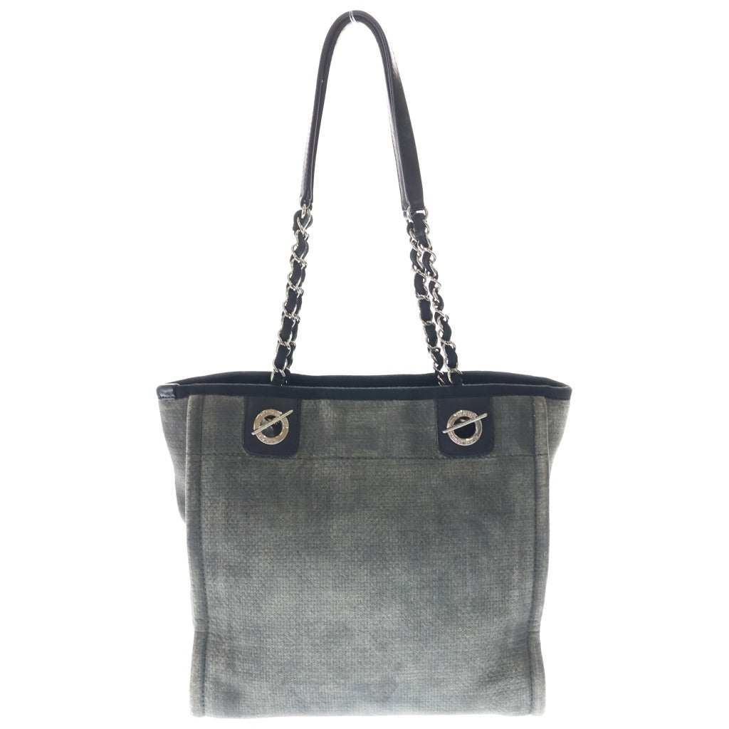 CHANEL(シャネル) ドーヴィルPM グレー キャンバス SV金具 1606918 カード レディース