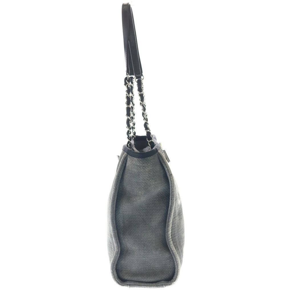 CHANEL(シャネル) ドーヴィルPM グレー キャンバス SV金具 1606918 カード レディース