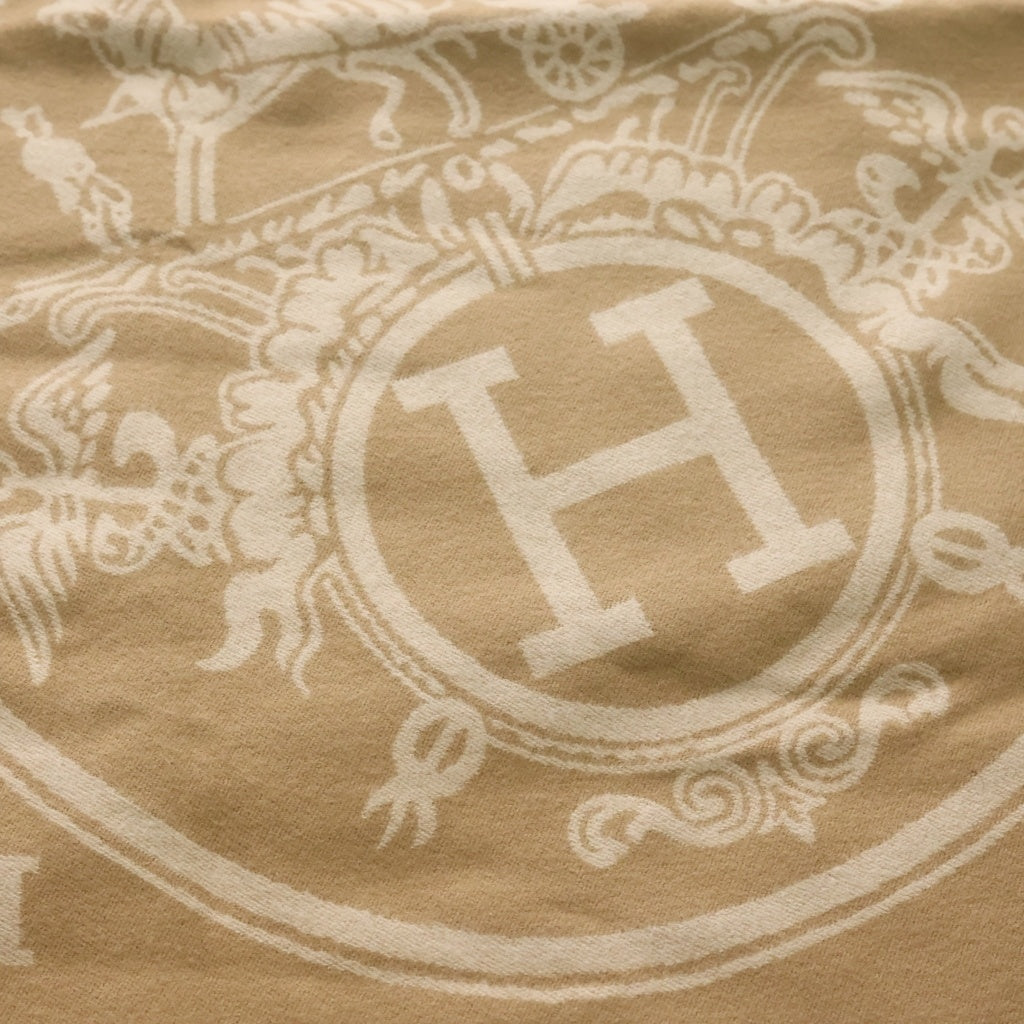 HERMES(エルメス) ニュー リブリス ストール カシミヤ フリンジ マフラー ベージュ レディース