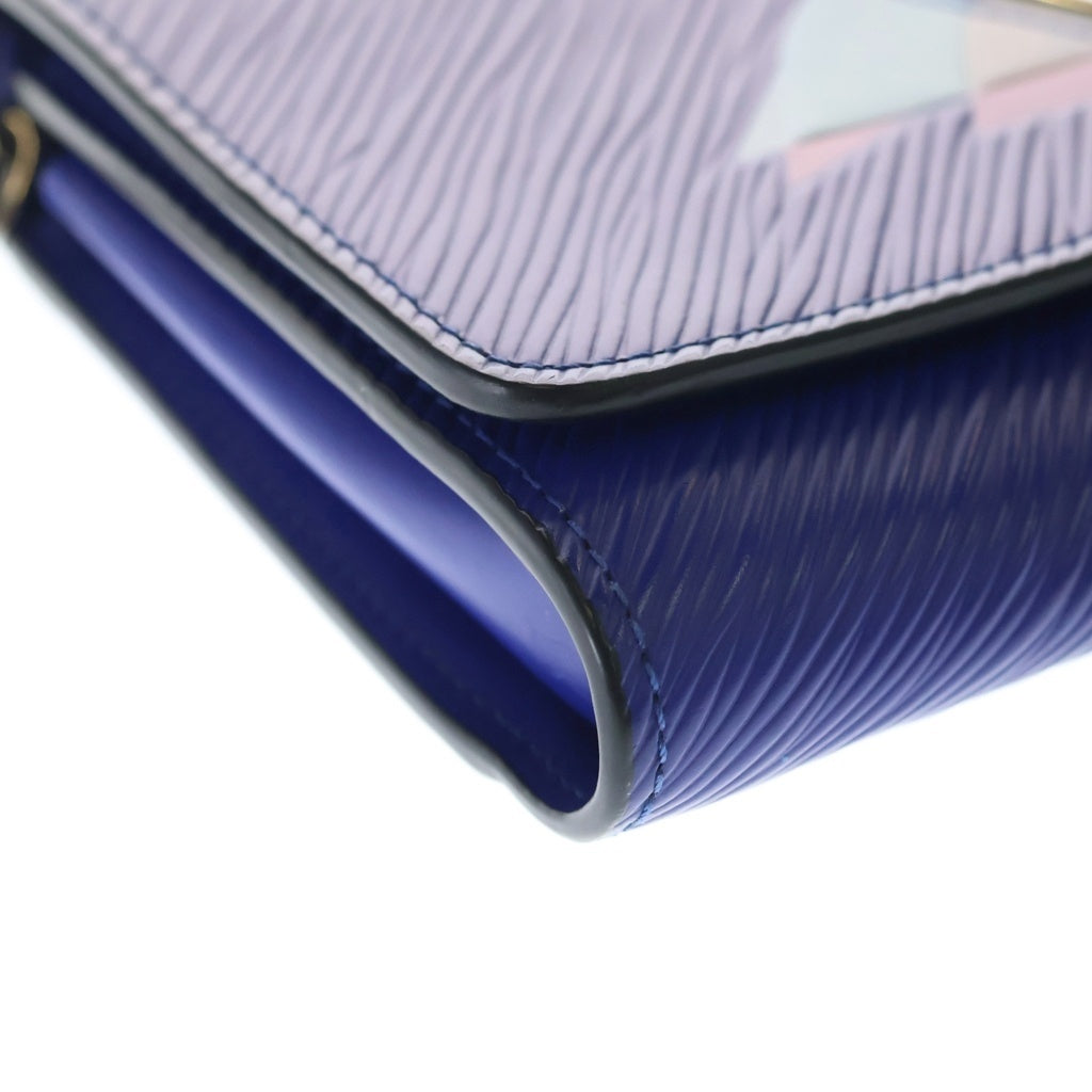 LOUIS VUITTON(ルイヴィトン) エピ ポルトフォイユ ツイスト チェーン フラミンゴ レザー ショルダーバッグ チェーンウォレット M62215 ブルー レディース