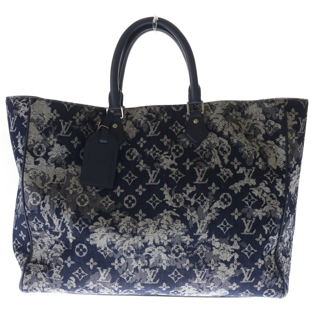 LOUIS VUITTON(ルイヴィトン) モノグラム タペストリー グラン サック トートバッグ キャンバス ネイビー/ホワイト M57284 レディース