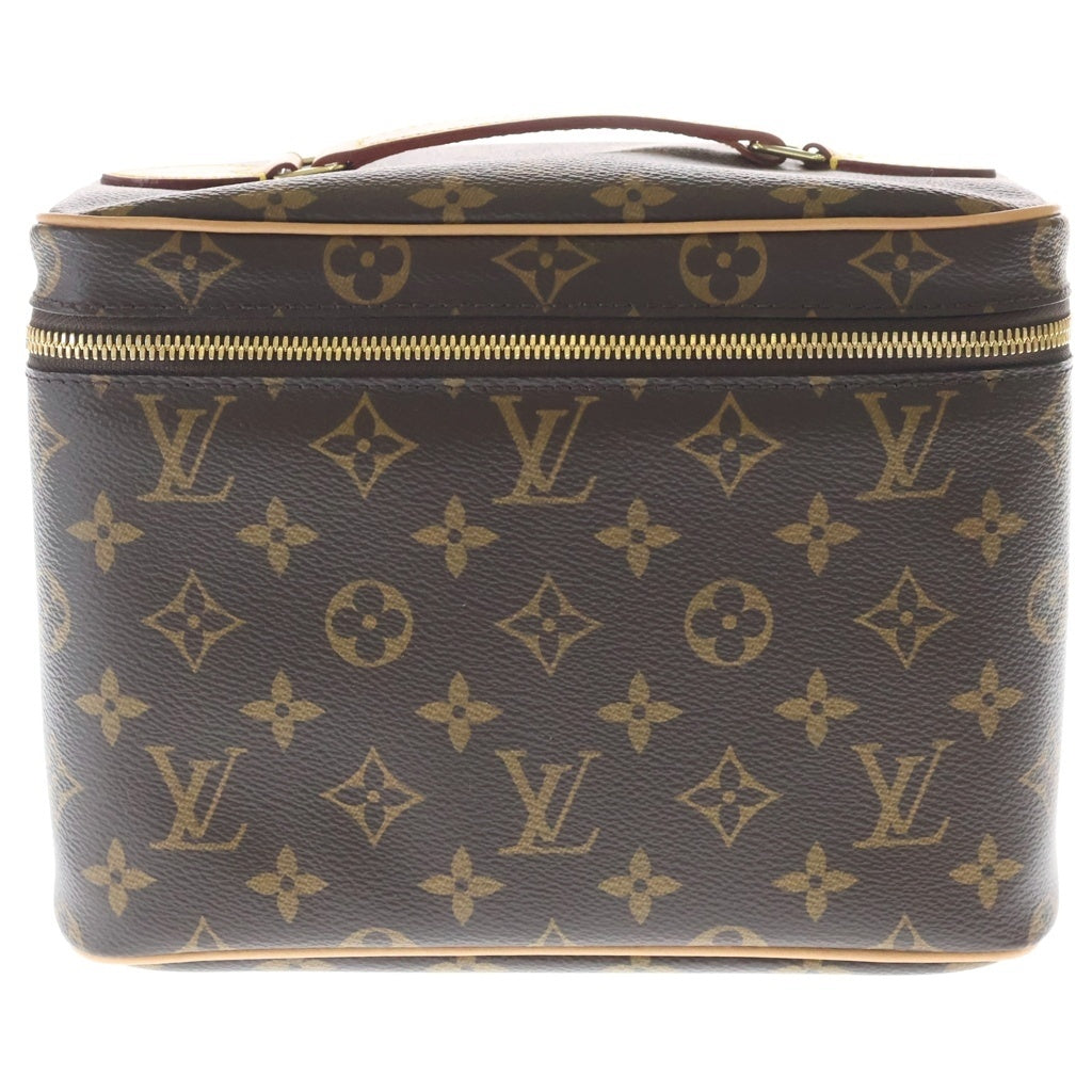 LOUIS VUITTON(ルイヴィトン) モノグラム ニースBB ハンドバッグ バニティバッグ ブラウン レザー×PVC M42265 ゴールド金具 レディース