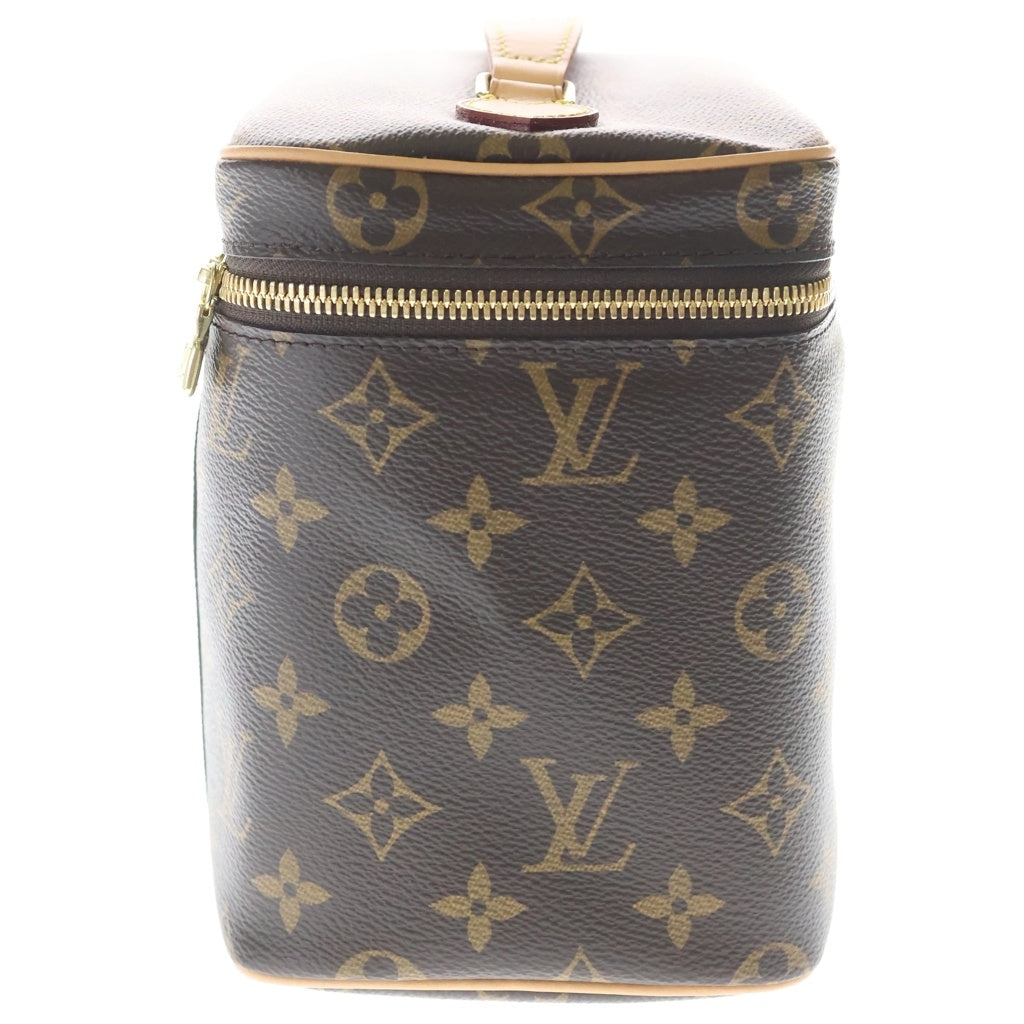 LOUIS VUITTON(ルイヴィトン) モノグラム ニースBB ハンドバッグ バニティバッグ ブラウン レザー×PVC M42265 ゴールド金具 レディース