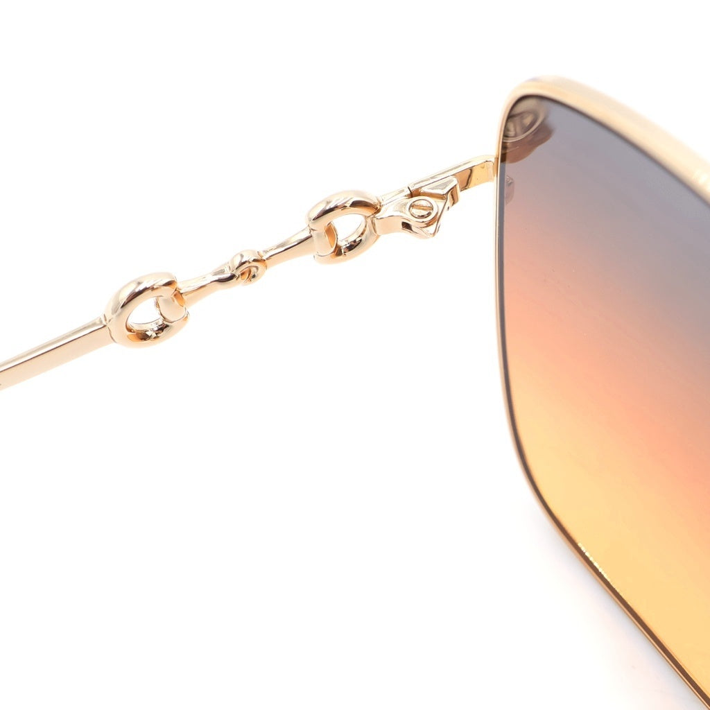 GUCCI(グッチ) スクエア ホースビット グラデーションサングラス ゴールド×ブラウン 61□18‐140 GG0879S