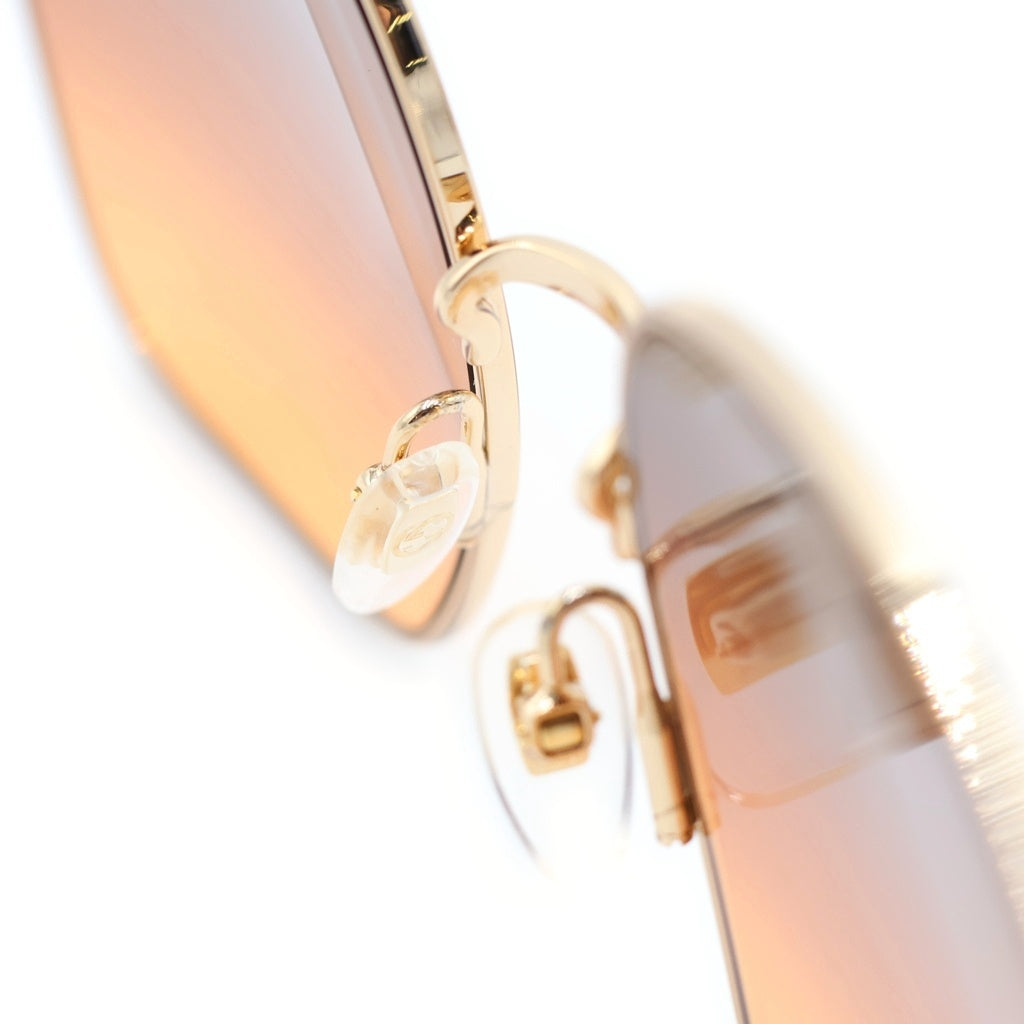 GUCCI(グッチ) スクエア ホースビット グラデーションサングラス ゴールド×ブラウン 61□18‐140 GG0879S