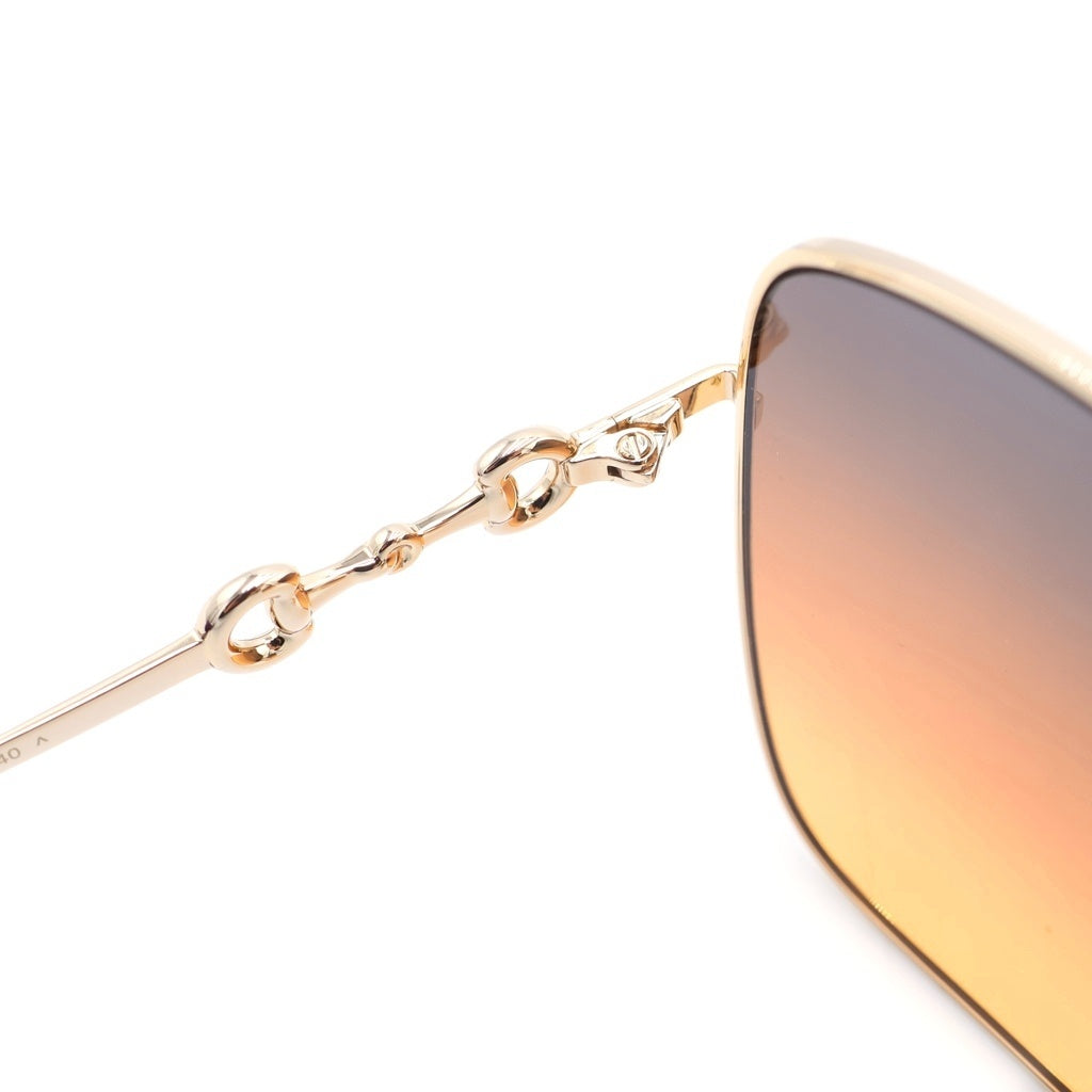 GUCCI(グッチ) スクエア ホースビット グラデーションサングラス ゴールド×ブラウン 61□18‐140 GG0879S