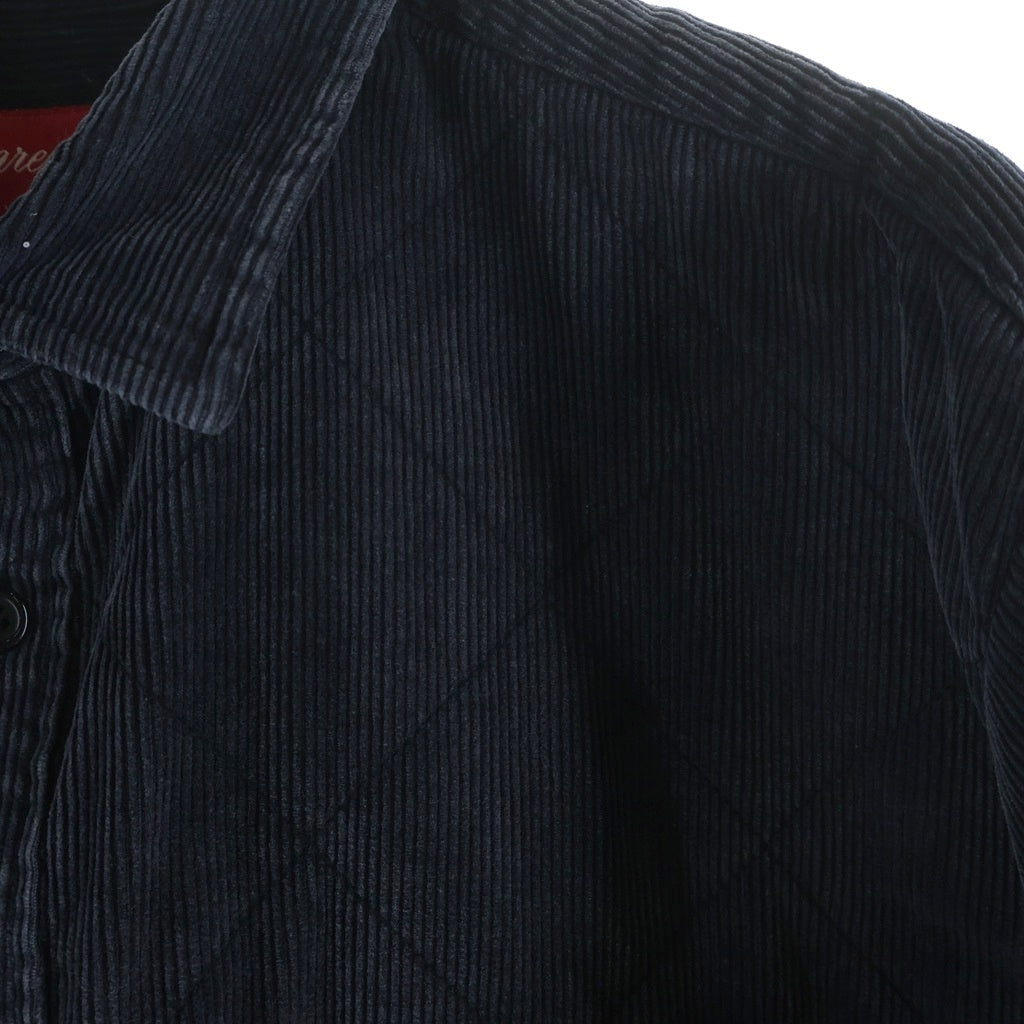 SUPREME(シュプリーム) Supreme 22AW Quilted Corduroy Shirt シュプリーム キルティング コーデュロイ コットン 長袖シャツ #L ネイビー 101837