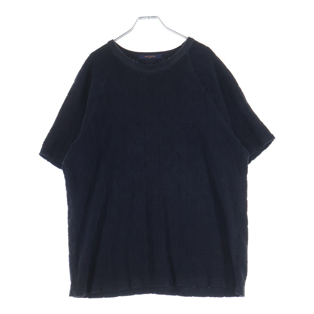 LOUIS VUITTON(ルイヴィトン) モノグラム タオリングTシャツ シルク コットン 半袖 Tシャツ カットソー #XXL ブラック RM191M IZG HGY20W