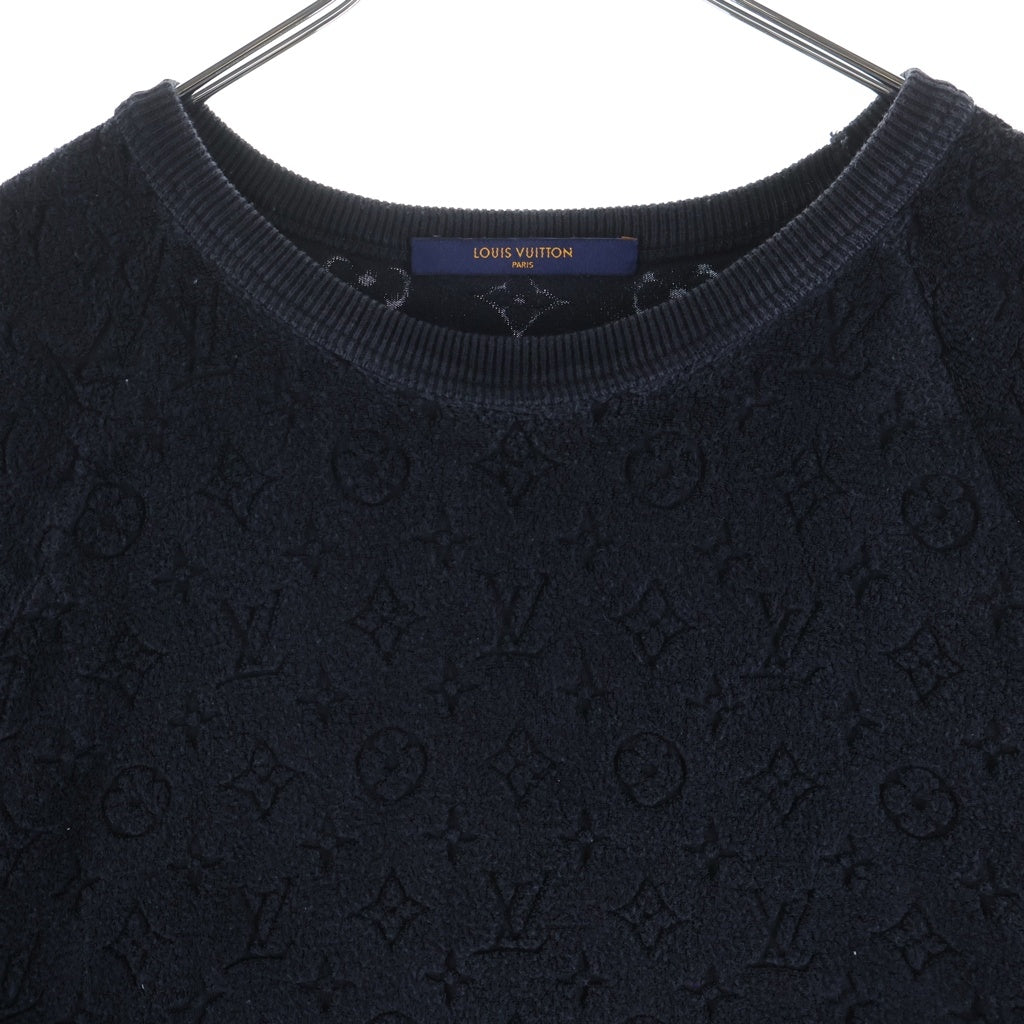 LOUIS VUITTON(ルイヴィトン) モノグラム タオリングTシャツ シルク コットン 半袖 Tシャツ カットソー #XXL ブラック RM191M IZG HGY20W