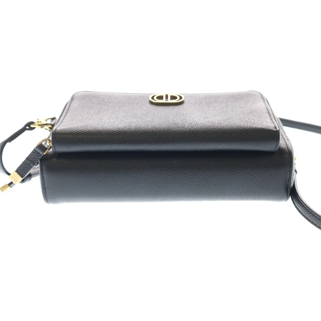 DIOR(ディオール) カロ ダブルポーチ CDロゴ レザー ゴールド金具 ショルダーバッグ ブラック S7431UBAE レディース