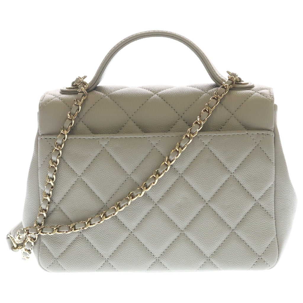 CHANEL(シャネル) マトラッセ ココマーク アフェニティ 2WAYチェーンショルダーバッグ ハンドバッグ グレージュ キャビアスキン A93749 ゴールド金具 レディース