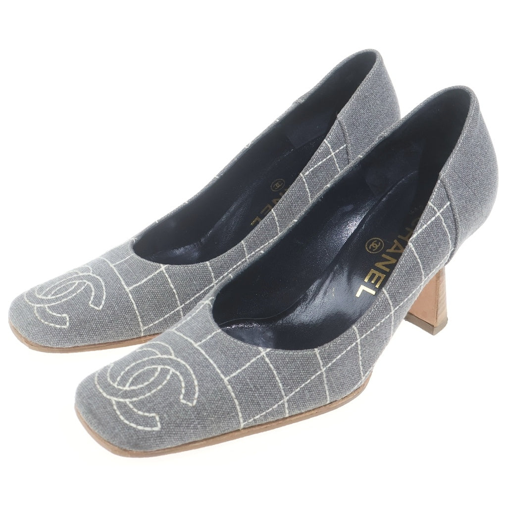 CHANEL(シャネル) ココマーク ヒールパンプス グレー #34 1/2 レディース