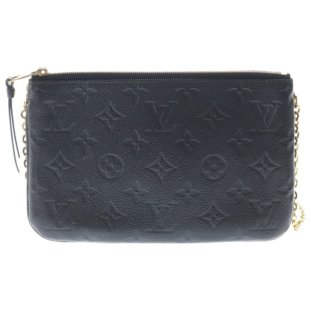 LOUIS VUITTON(ルイヴィトン) モノグラムアンプラン ポシェット ドゥーブルジップ チェーンショルダーバッグ ミニバッグ ブラック レザー M68568 ゴールド金具 レディース