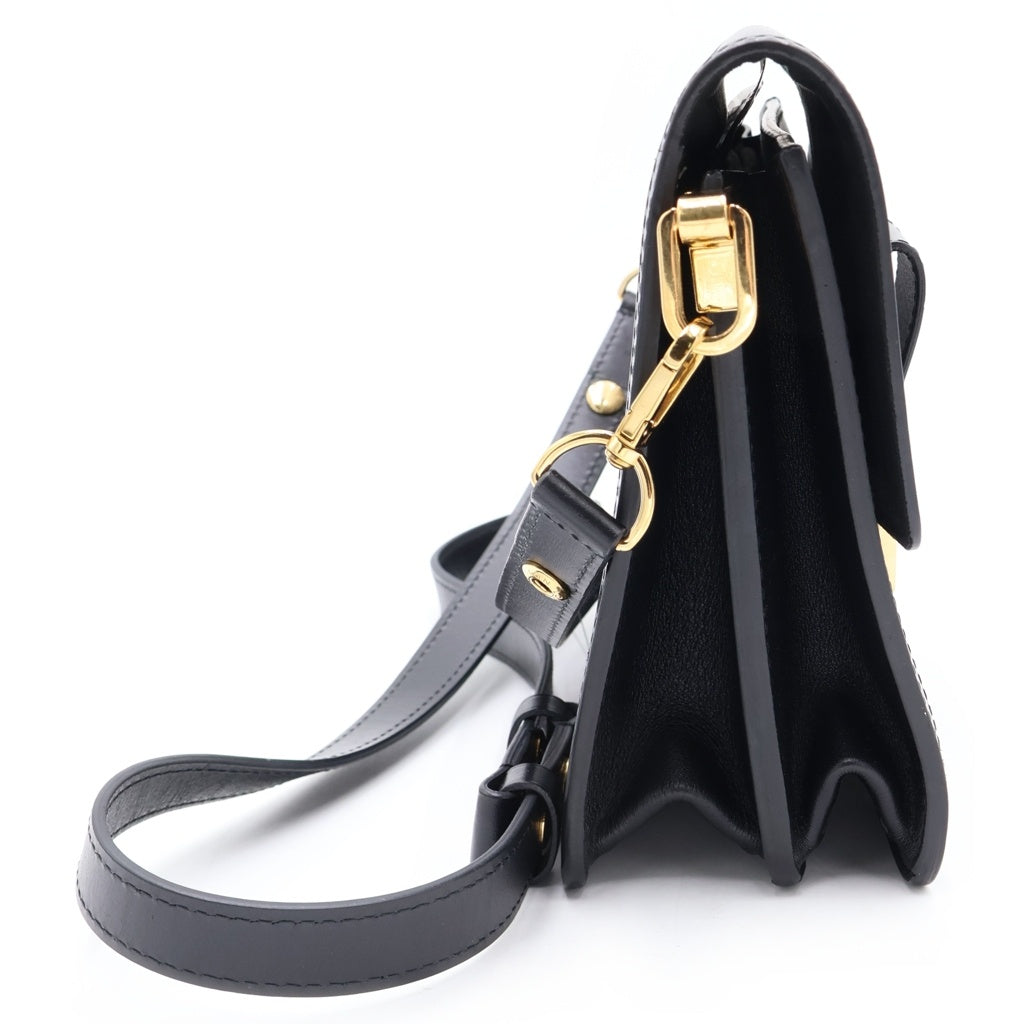 LOUIS VUITTON(ルイヴィトン) LVロック ドーフィーヌMM レザー チェーン ショルダーバッグ ゴールド金具 ブラック M55821 レディース