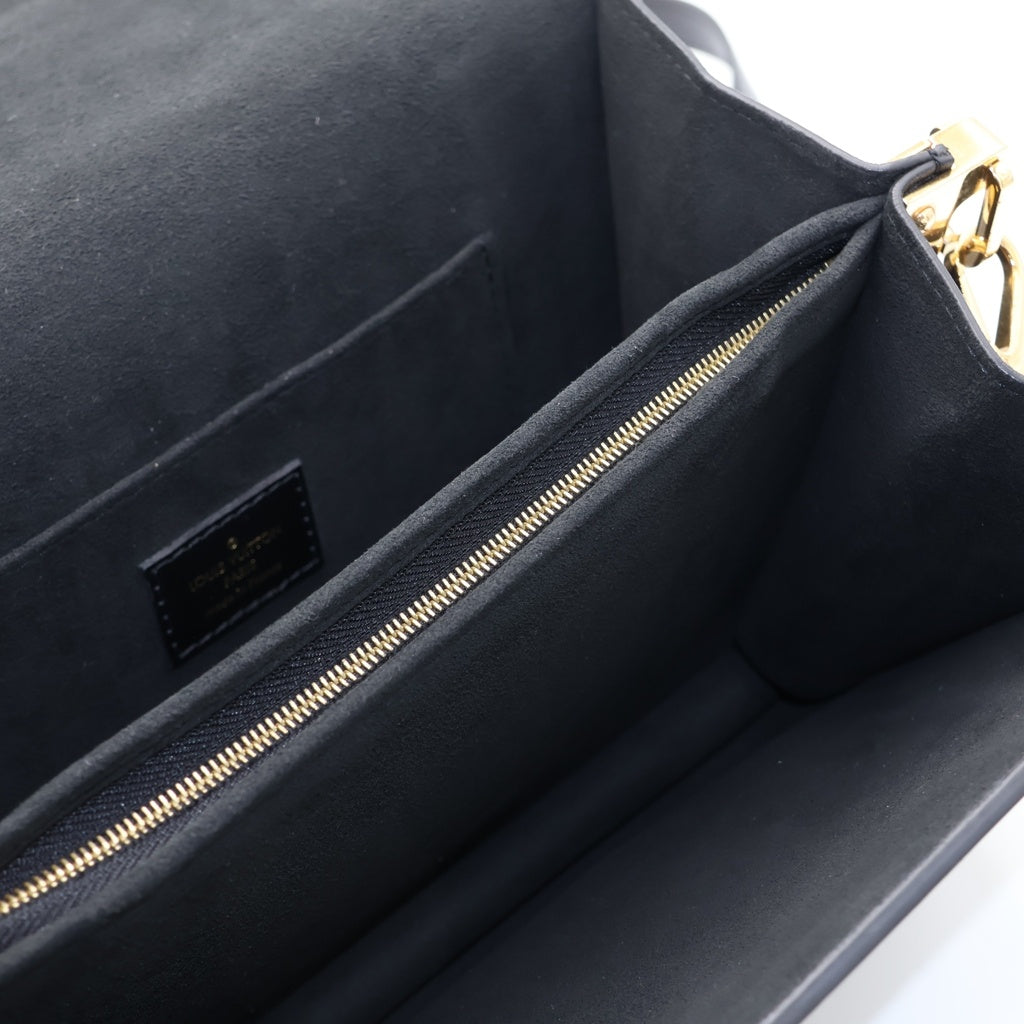 LOUIS VUITTON(ルイヴィトン) LVロック ドーフィーヌMM レザー チェーン ショルダーバッグ ゴールド金具 ブラック M55821 レディース