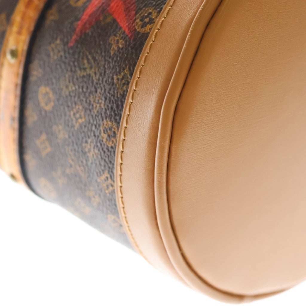 LOUIS VUITTON(ルイヴィトン) モノグラム トロンプルイユ ダッフルバッグ PVC レザー 2WAY ハンド ショルダーバッグ シルバー金具 ブラウン M52276 レディース