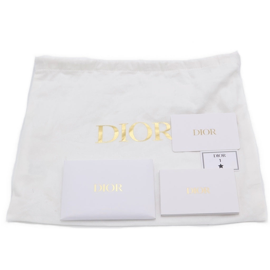 DIOR(ディオール) ミスディオール オールオーバー ロゴプレート レザー フラップ ワンショルダーバッグ ゴールド金具 ブラック M2610UBOS レディース