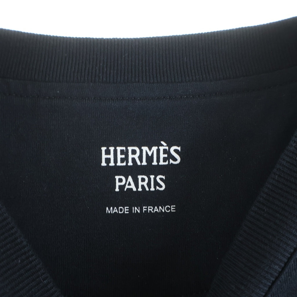 HERMES(エルメス) Hポケット Tシャツ コットン ブラック #36 4515DA 44-7703 レディース