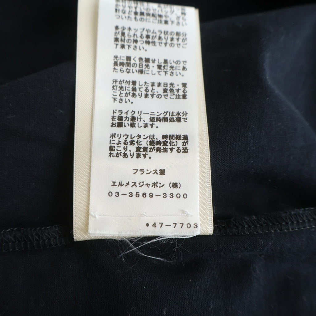 HERMES(エルメス) Hポケット Tシャツ コットン ブラック #36 4515DA 44-7703 レディース