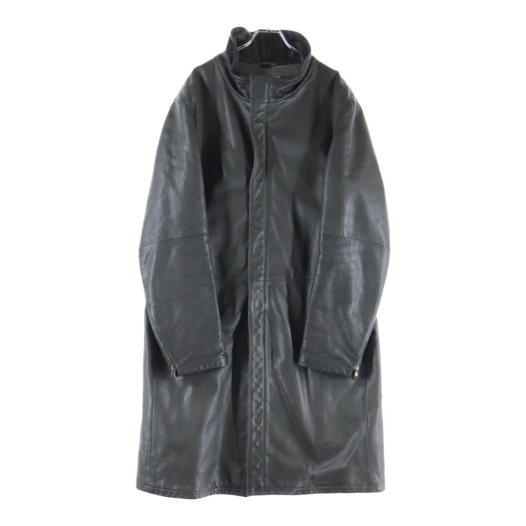 EMPORIO ARMANI(エンポリオアルマーニ) カウレザー ロングコート グレー #50