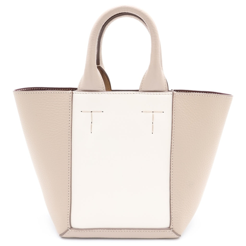 TOD'S(トッズ) ダブルアップバッグ ミニ レザー 2WAY ショルダーバッグ ハンドバッグ ベージュ レディース
