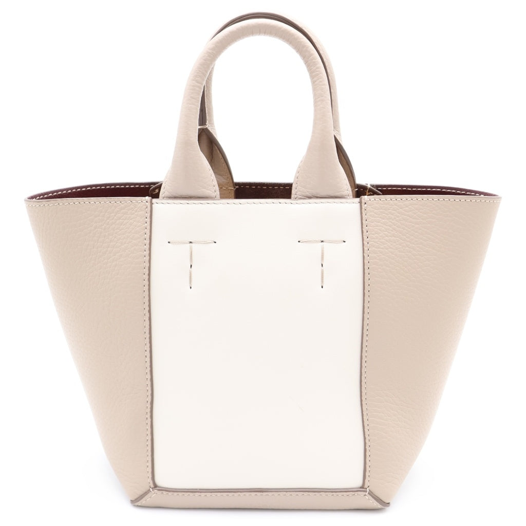 TOD'S(トッズ) ダブルアップバッグ ミニ レザー 2WAY ショルダーバッグ ハンドバッグ ベージュ レディース