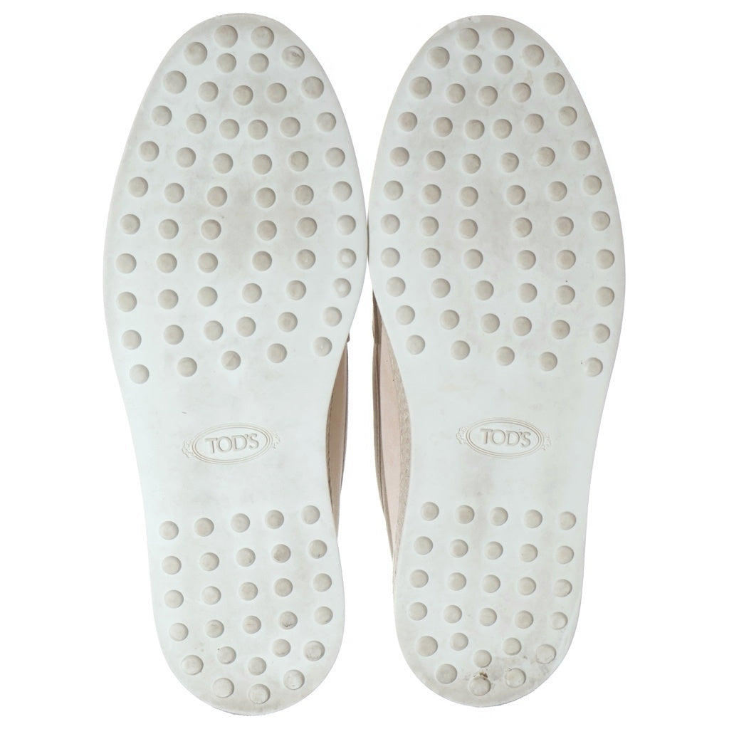 TOD'S(トッズ) Tリング エスパドリーユ スエード ローファー フラット シューズ スリッポン #36 ベージュ レディース