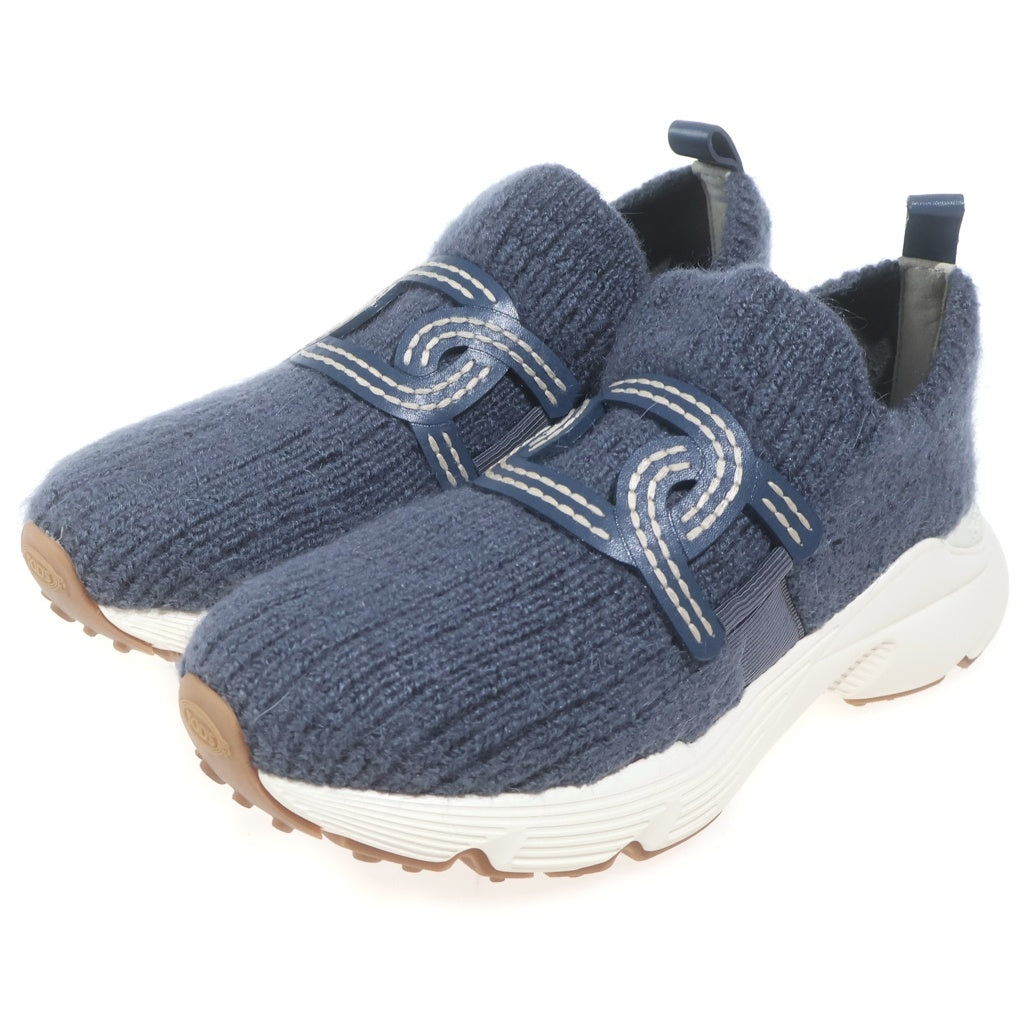 TOD'S(トッズ) Kate ケイト ニット スニーカー スリッポン シューズ #351/2 ブルー レディース